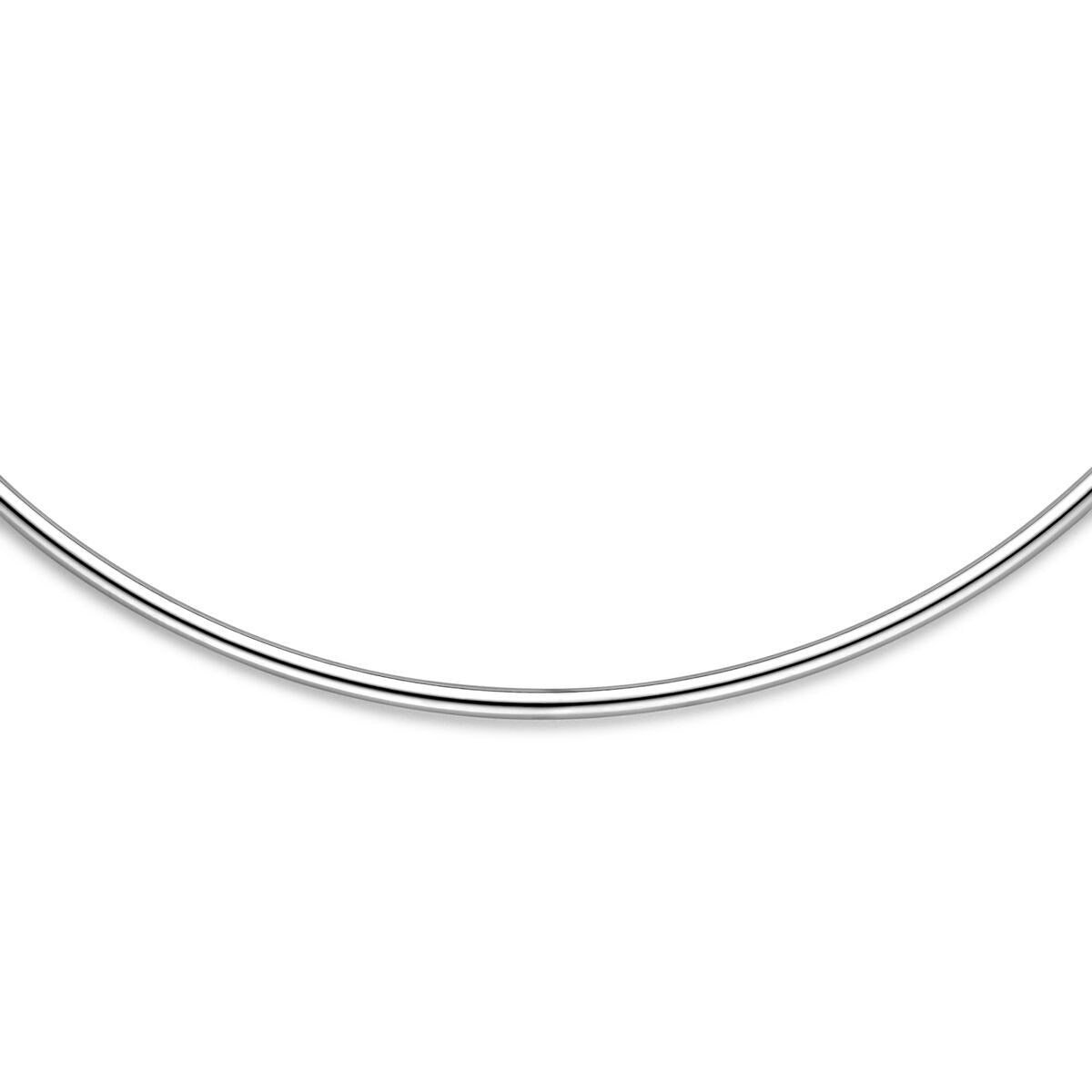Gerhodynowany srebrny damski naszyjnik 2,5 mm 38,5 + 5 cm