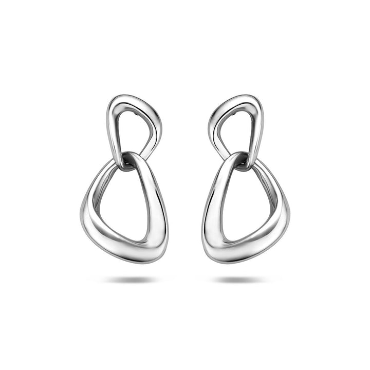 Gerhodineerd 925 zilveren driehoek oorhangers
