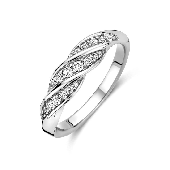 Gerhodineerd zilveren ring met zirkonia – 5 mm