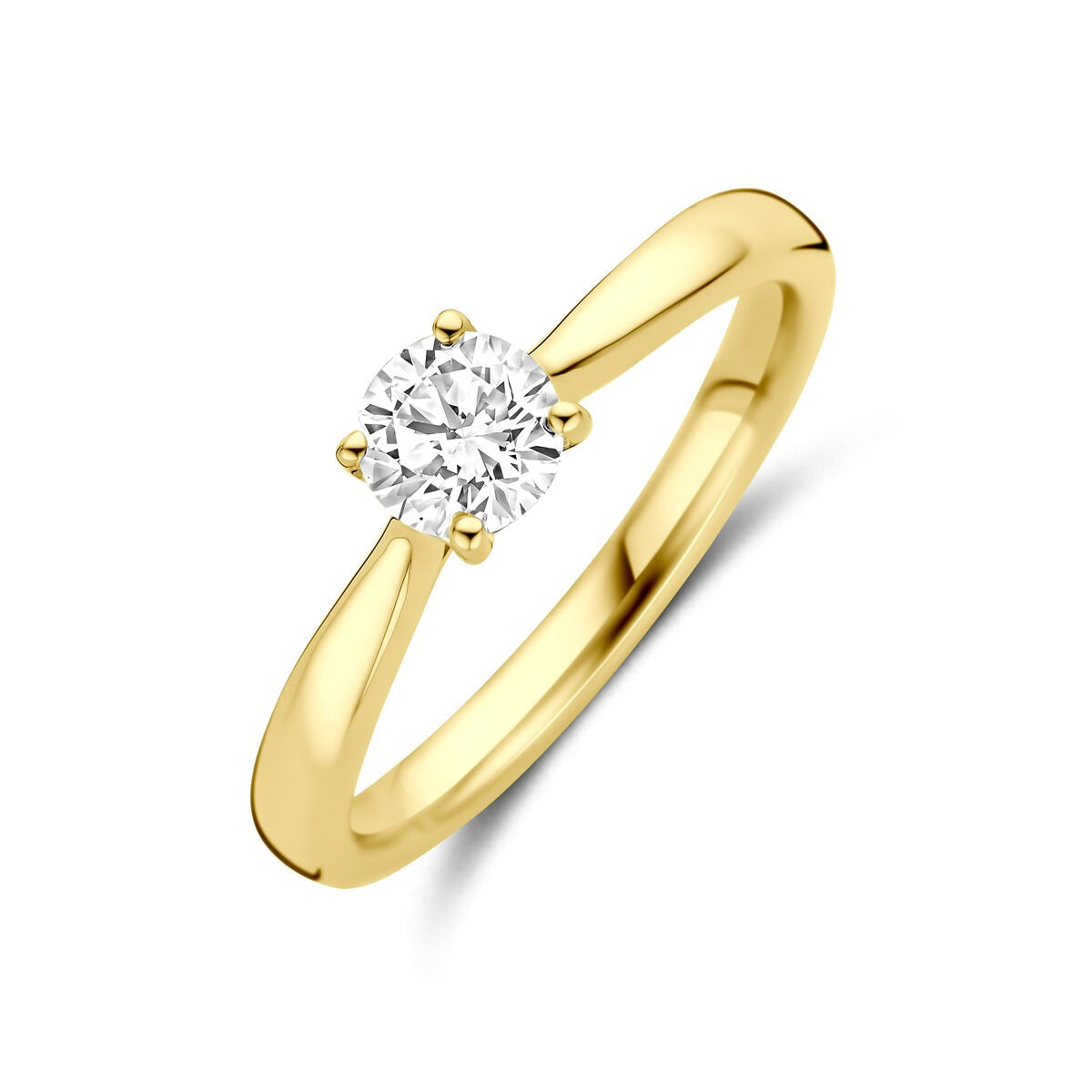 Pierścionek z 14k żółtego złota z diamentem o masie 0,50 ct.