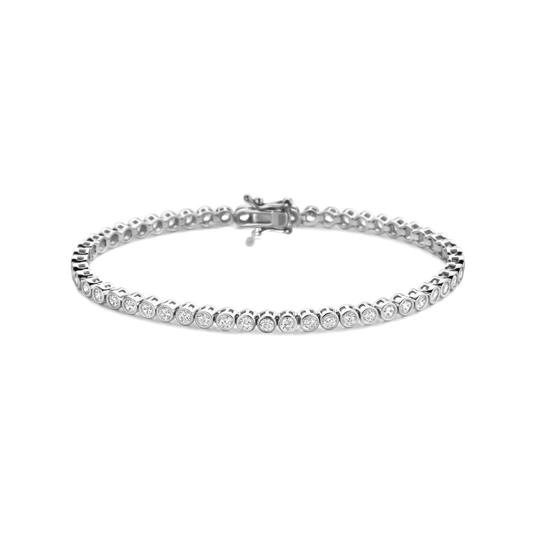 Zilveren tennisarmband met zirkonia – gerhodineerd 925 zilver, 3.4 mm breed