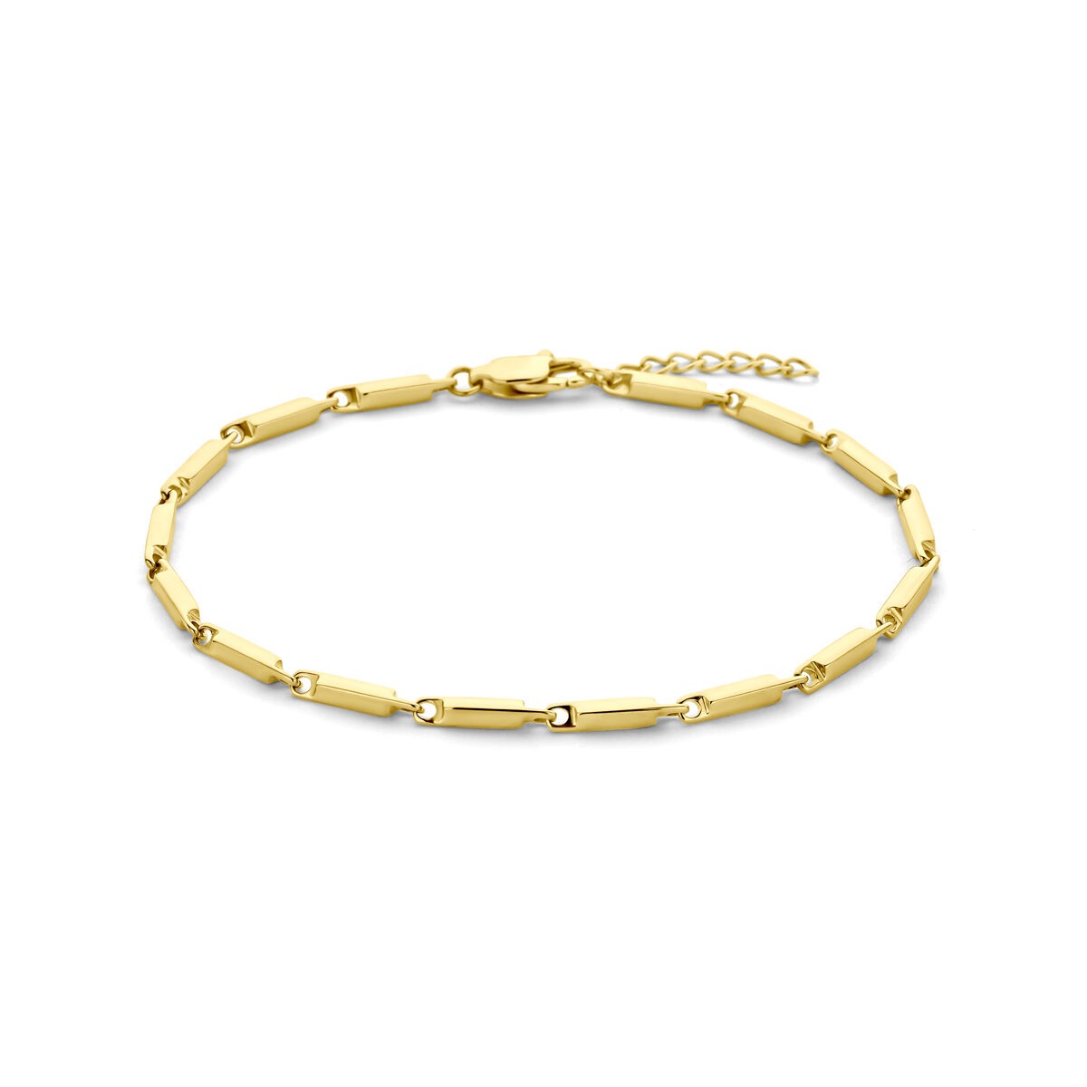 Goudkleurige stalen armband van 2,5 mm met verlengstuk en schakelontwerp.