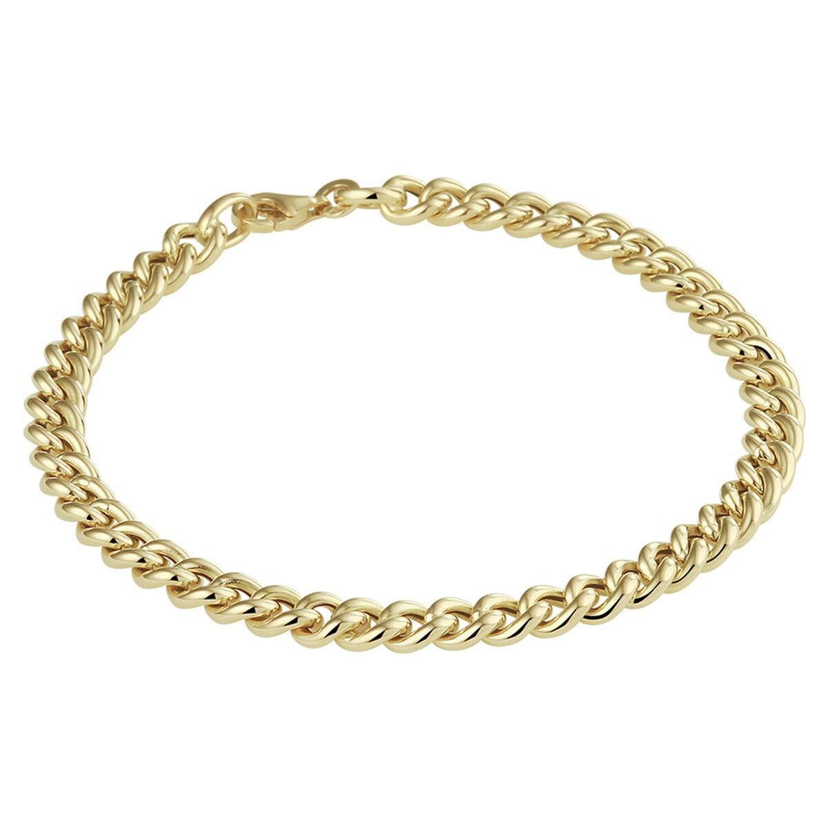 Złota bransoletka gourmet o szerokości 5,2 mm i długości 19 cm.