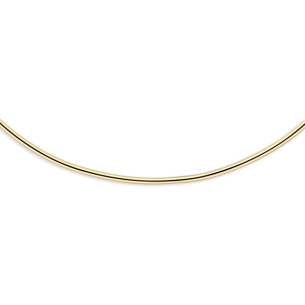 Geelgouden spang collier van 14k met een gladde, ronde vorm en een subtiele glans.