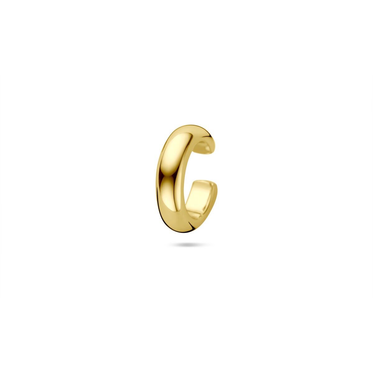 Złoty ear cuff z 925 srebra o gładkiej, zaokrąglonej formie.