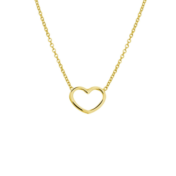 Verguld zilveren hartcollier – symbool van liefde in goudkleur