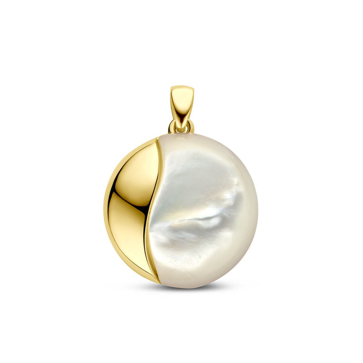 14k Geelgouden hanger met parelmoer 20 mm