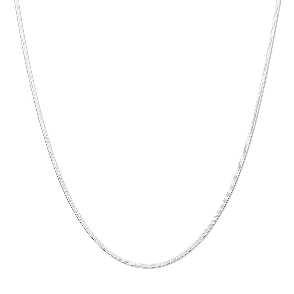 Gerhodineerd 925 zilveren slangcollier van 2 mm met een gladde, glanzende afwerking.