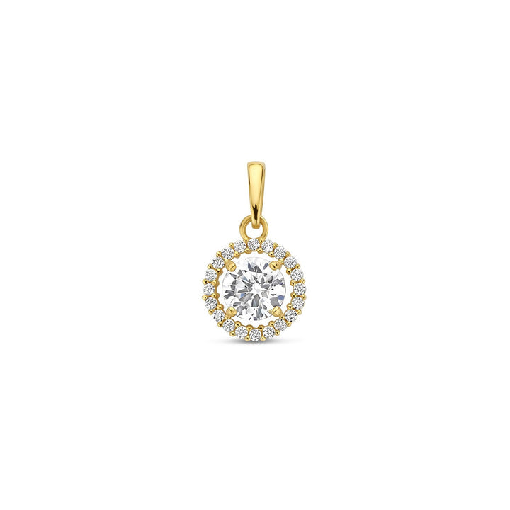Gouden hanger met zirkonia – 14k, entourage stijl