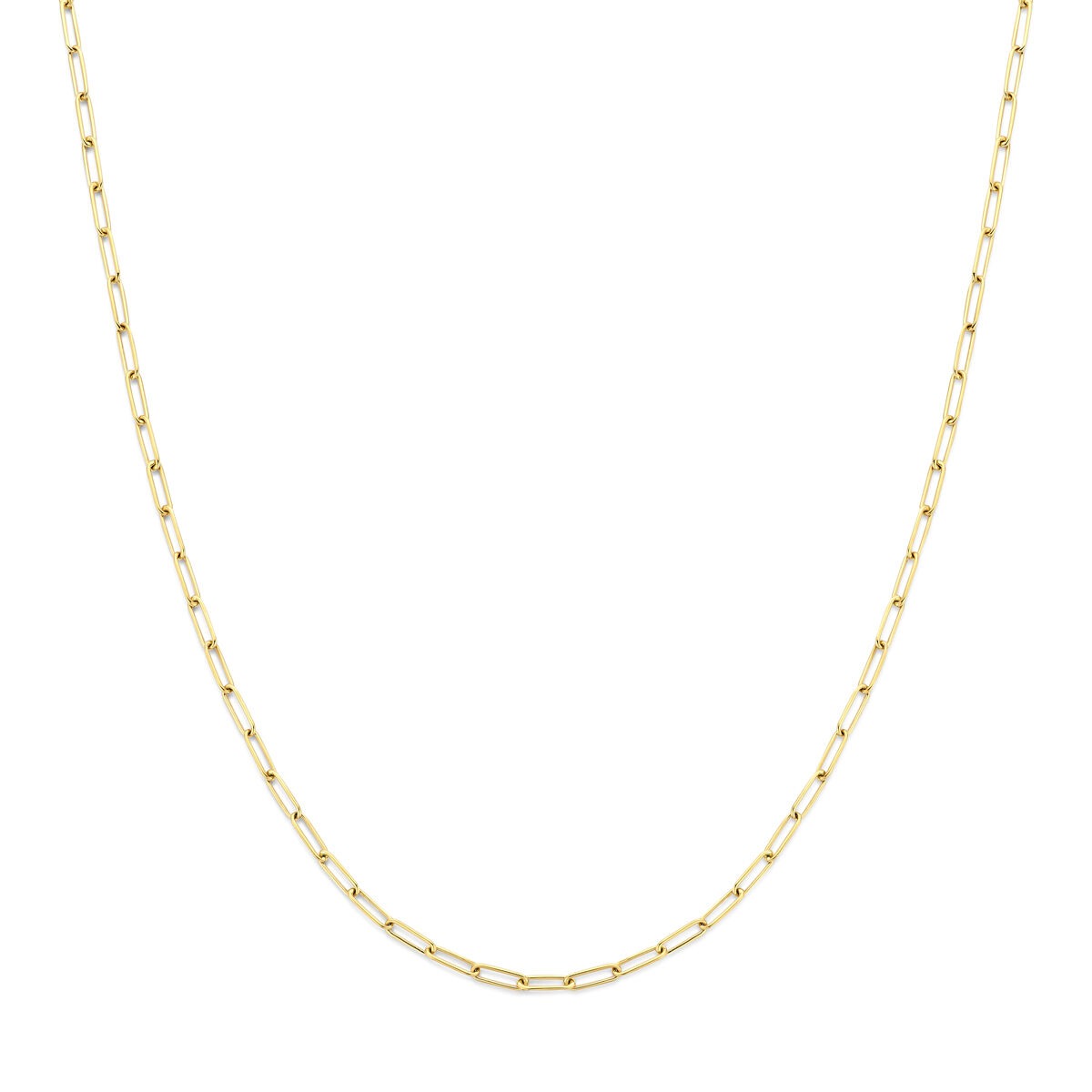 14k geelgouden collier met ankerschakels in een verfijnde, glanzende afwerking.