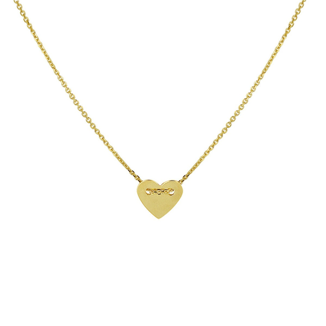Geelgouden ketting met hartje in anker schakel – 14k