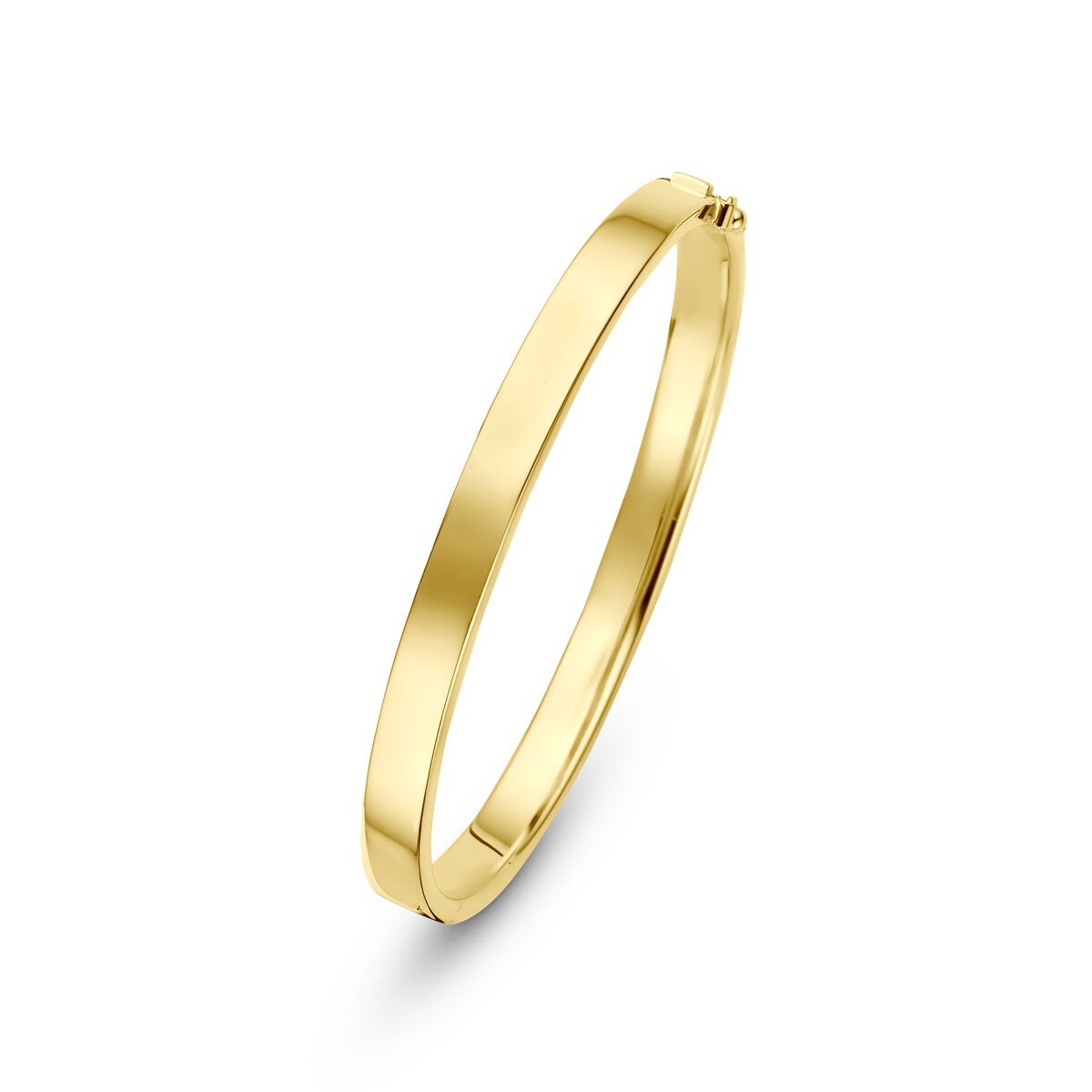 Złota bransoleta Silgold o szerokości 6 mm dla kobiet, o gładkiej powierzchni i eleganckim kształcie.
