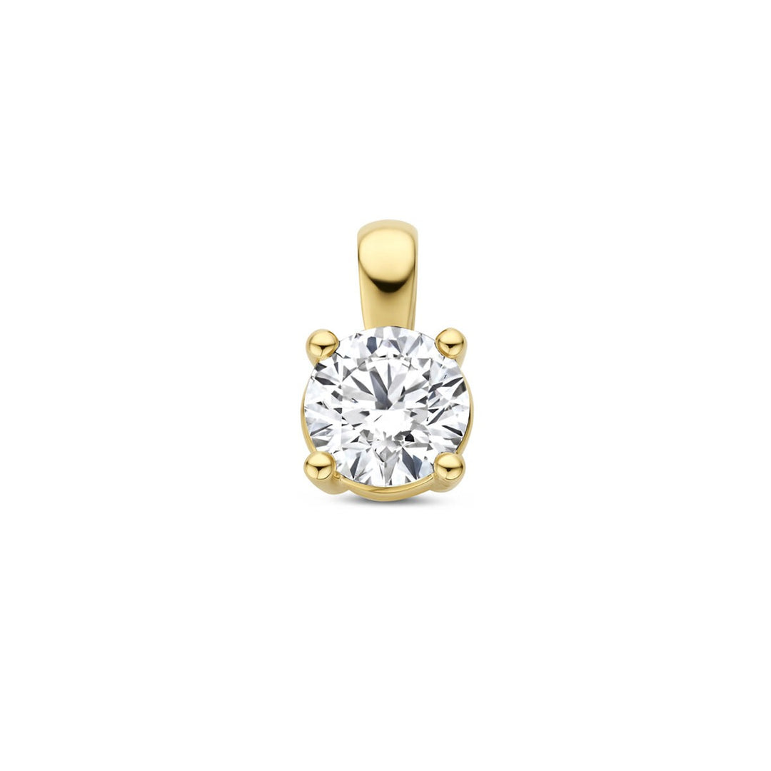 14k Geelgouden hanger met lab grown diamant – 0.25 ct briljant geslepen