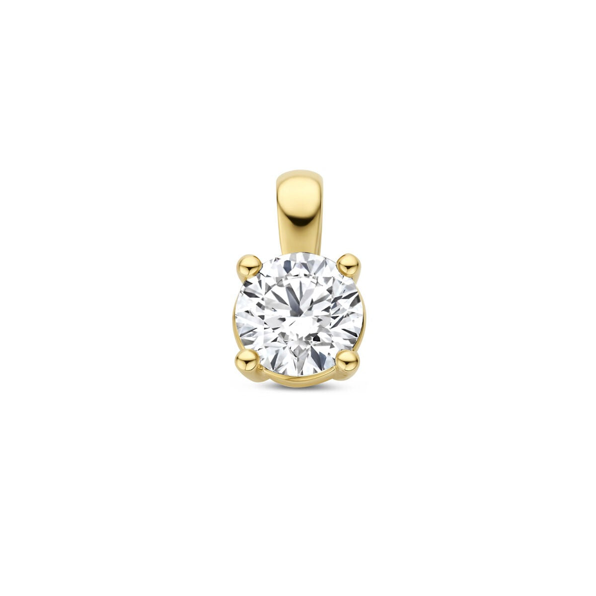 Złoty wisiorek z lab-grown diamentem o szlifie brylantowym, 0,25 ct.