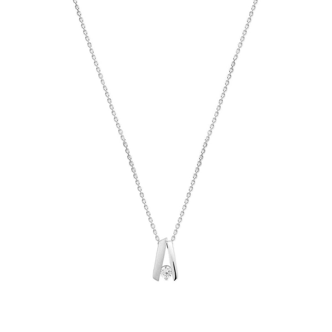 Zilveren ketting met solitaire zirkonia