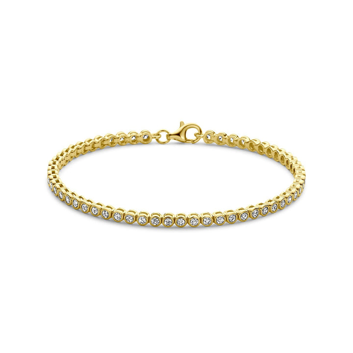 Verguld 925 zilveren tennisarmband met zirkonia