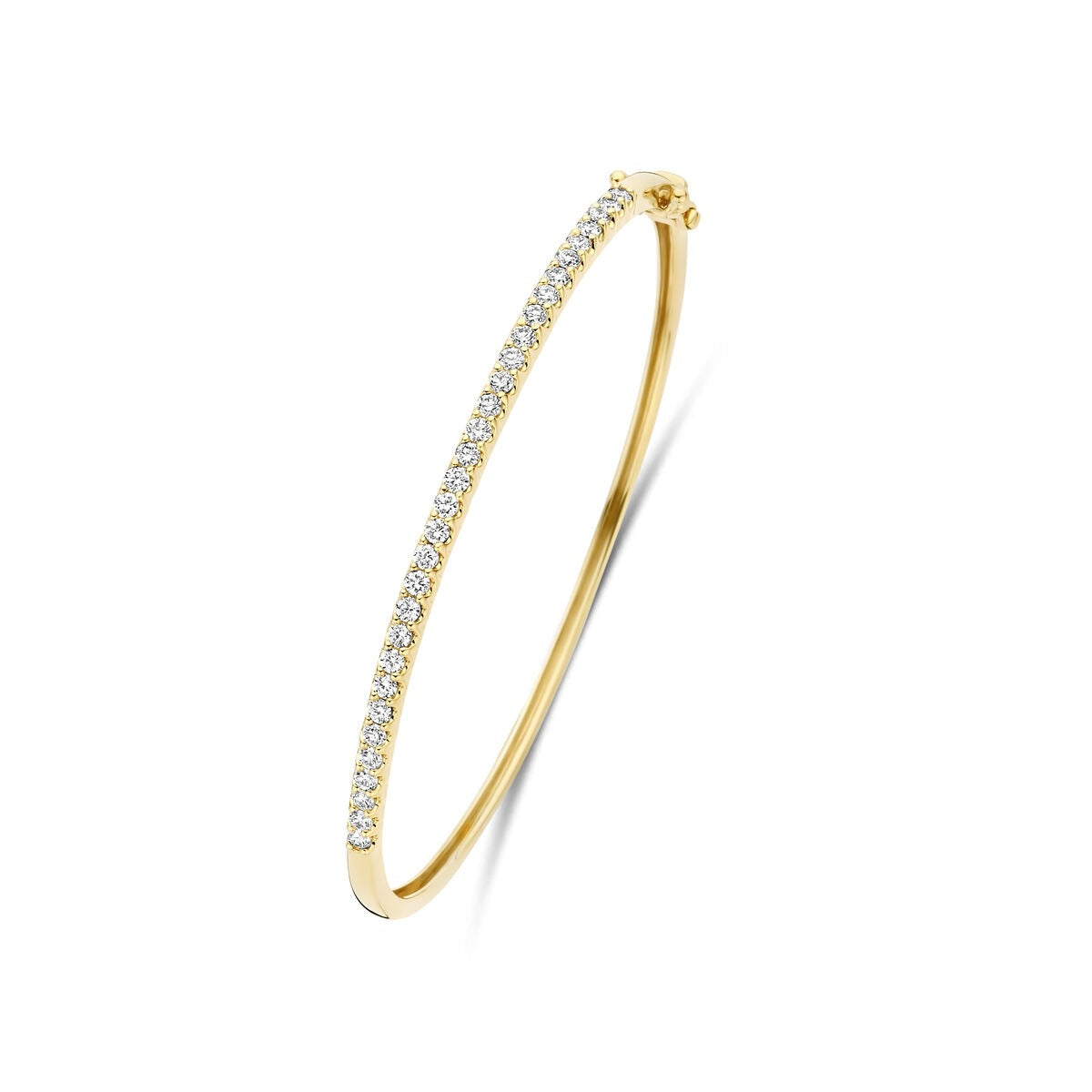 Złota bransoleta z diamentem lab-grown 1.00ct, delikatna, z błyszczącymi kamieniami.