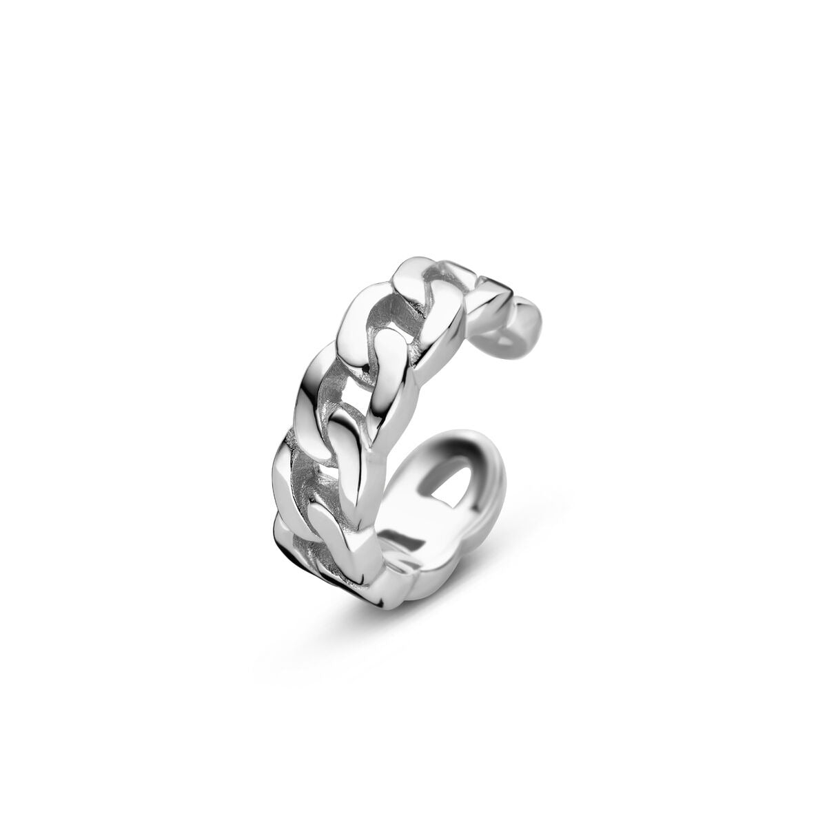 Srebrny ear cuff z gerhodynowanego srebra 925 w formie łańcucha.
