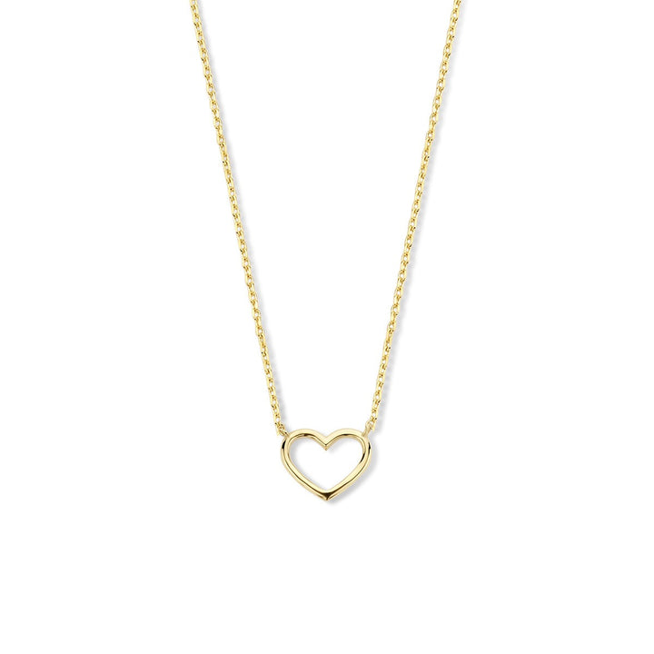 9k geelgouden collier met hartje