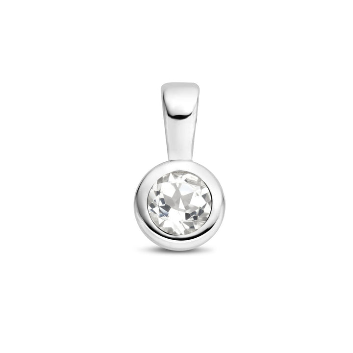 hanger met geboortesteen zilver gerhodineerd