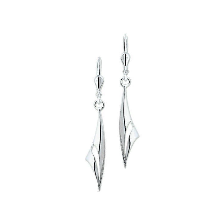 Zilveren oorhangers met poli afwerking