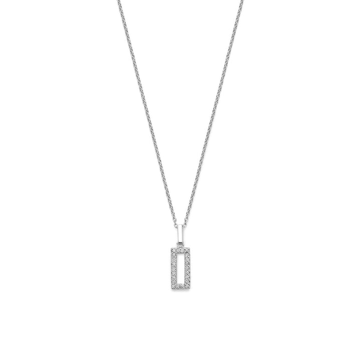 Gerhodineerd zilveren dames collier met zirkonia