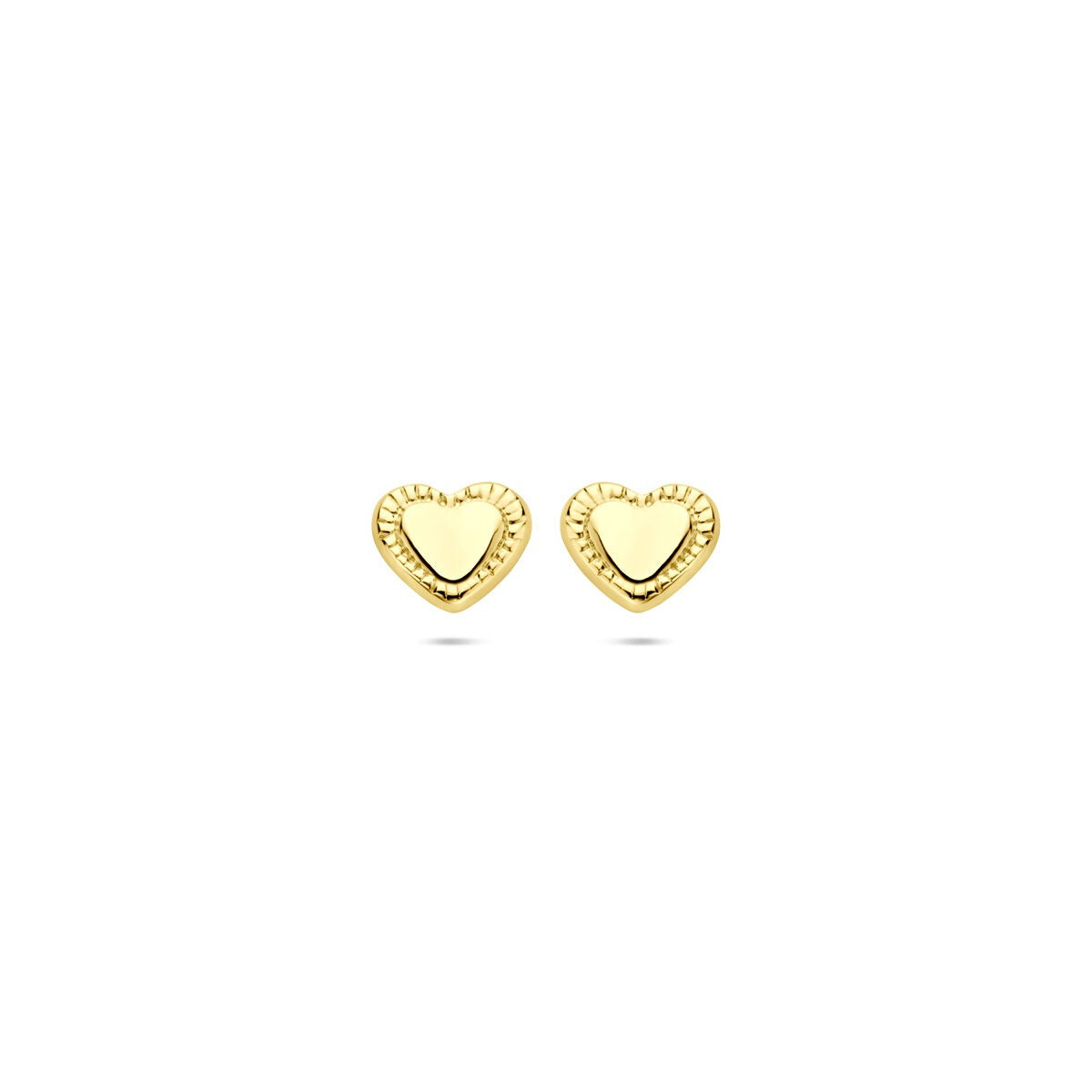 14k żółte złoto kolczyki wkrętki w kształcie serca 5x5.5mm