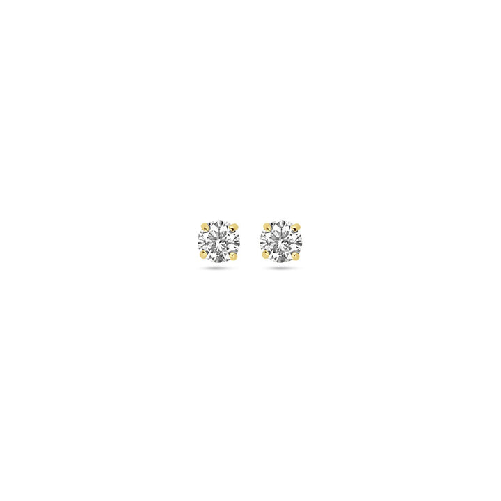 Gouden oorknoppen met zirkonia – 14k, solitaire zetting