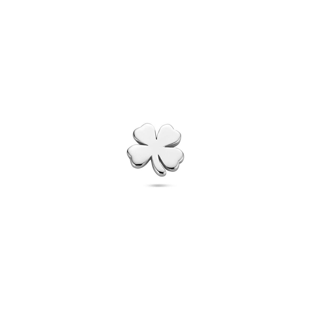Zilveren flat back piercing klavertje – gerhodineerd 925