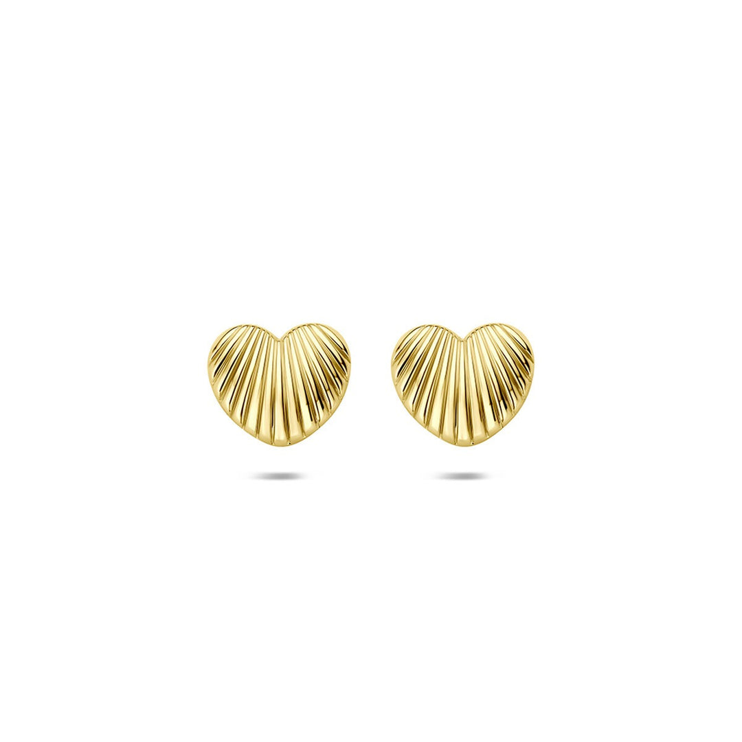 14k Geelgouden hart oorknopjes