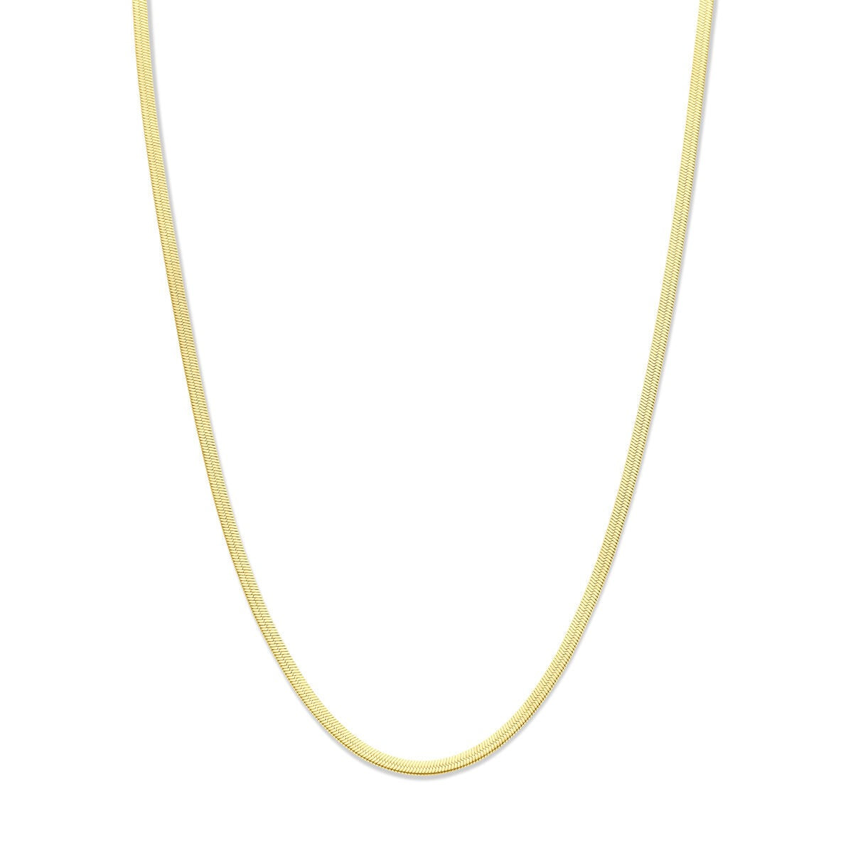 Złoty naszyjnik omega o grubości 3 mm, długość 40-45 cm.