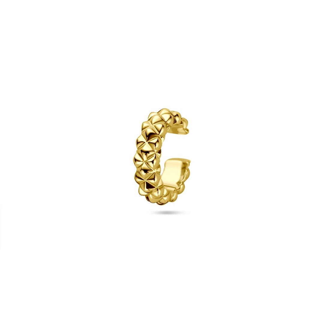 Verguld zilveren ear cuff – 925 zilver met geelgouden plating, 13x3.5 mm