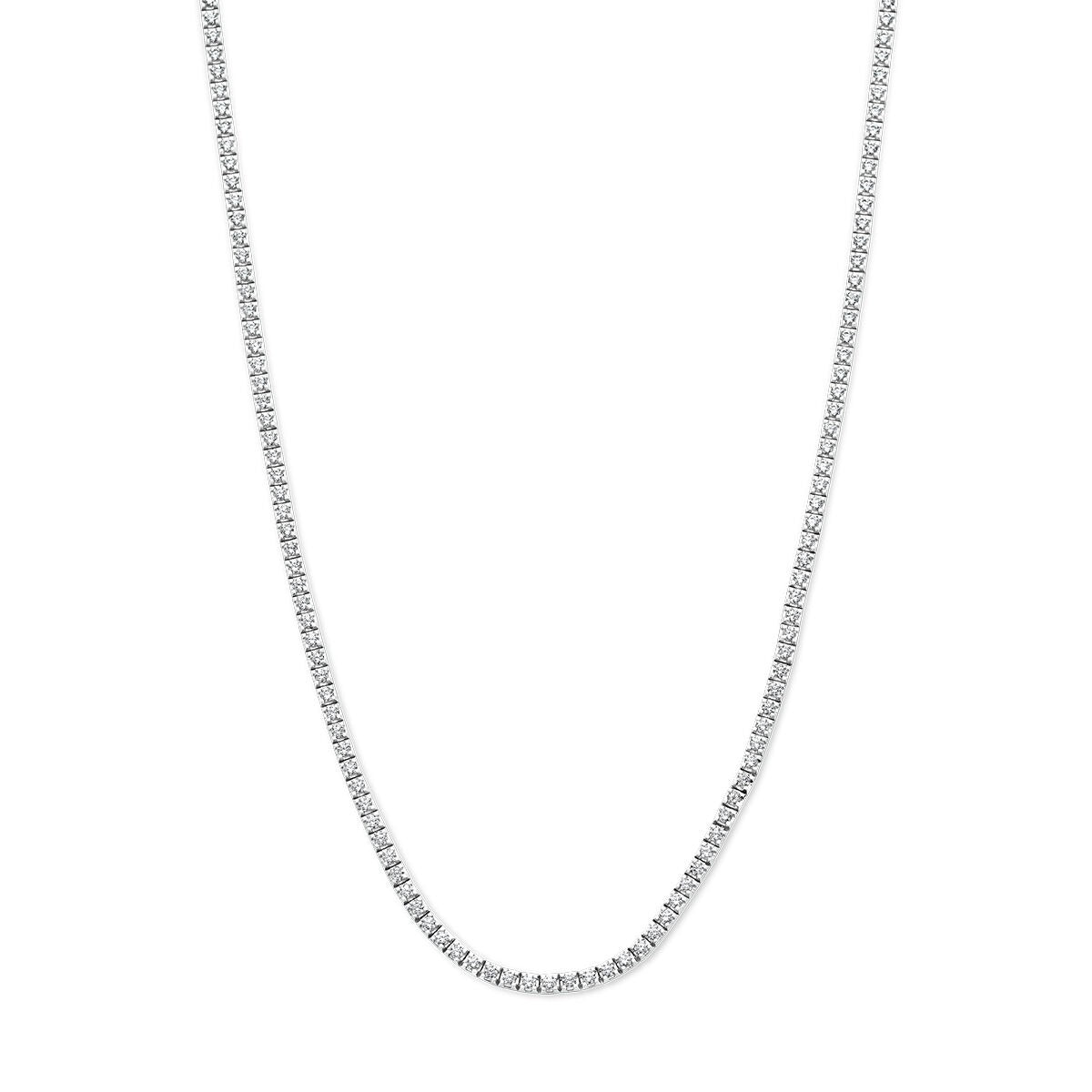 Naszyjnik z białego złota 14k z diamentami lab grown o łącznej wadze 3,00 ct, szlif brylantowy.