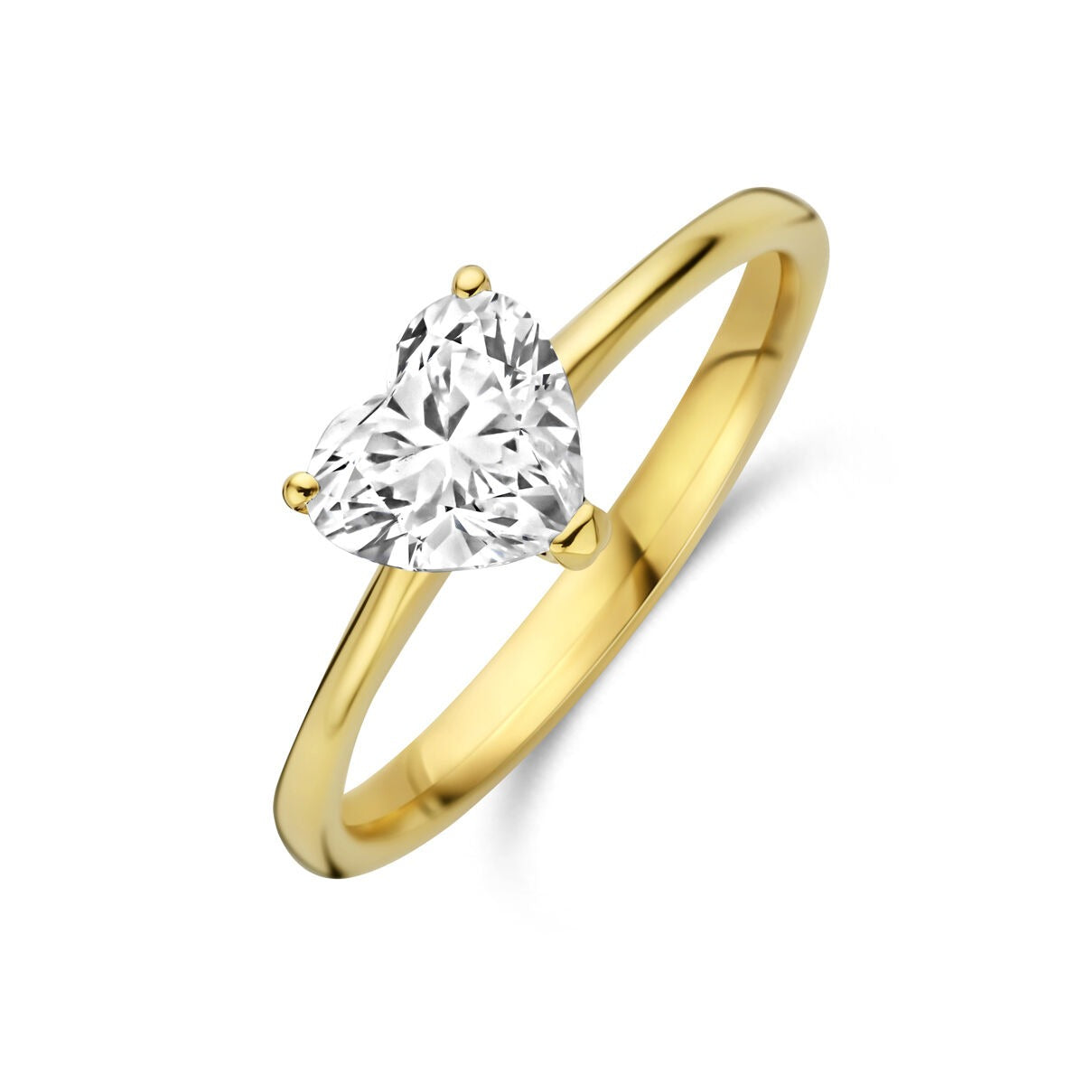 Złoty pierścionek z sercowym wisiorkiem z diamentu lab grown 1.00ct.