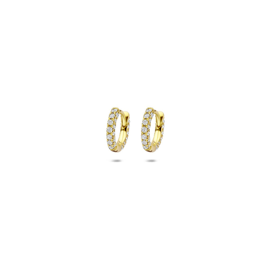 14k Geelgouden klapoorringen met lab grown diamanten – briljant geslepen