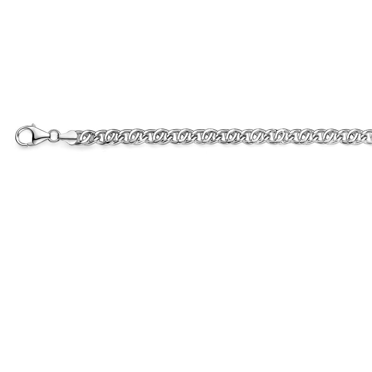 Zilveren valkenoog ketting met een breedte van 6,4 mm en een stevige sluiting.