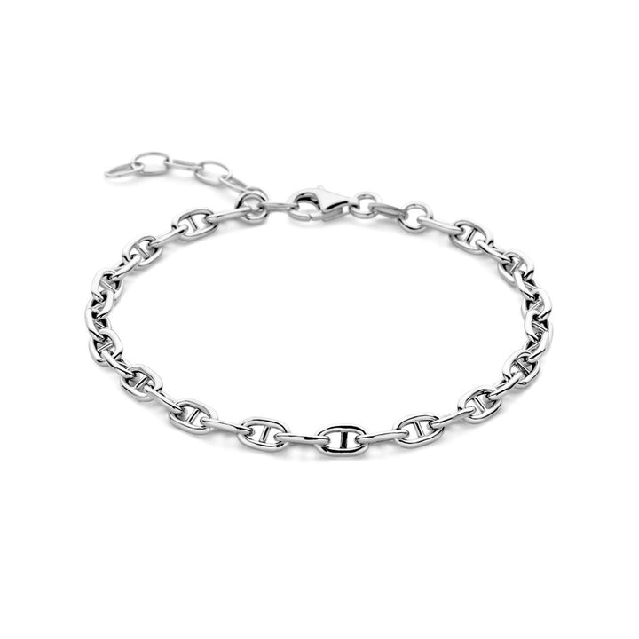 Zilveren dames armband – gerhodineerd 925 zilver met marine schakel