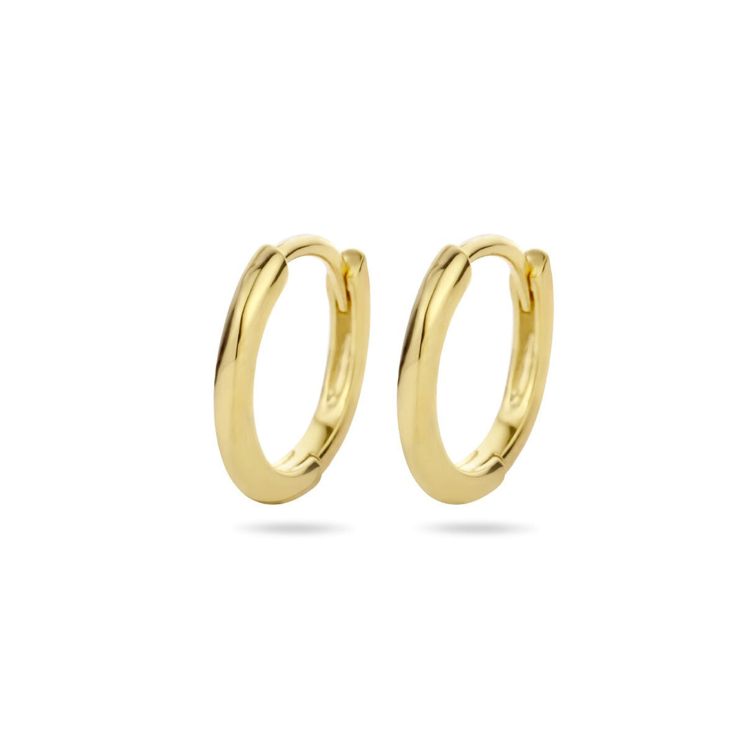 Verguld Zilveren Klapoorringen – Half-Rond 12.5 mm