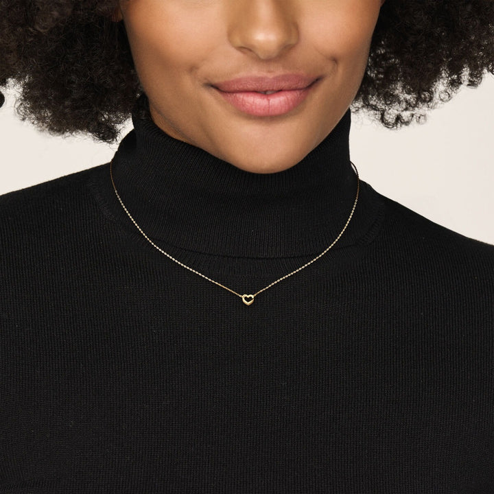 Gouden ketting met hartje – 14k anker collier