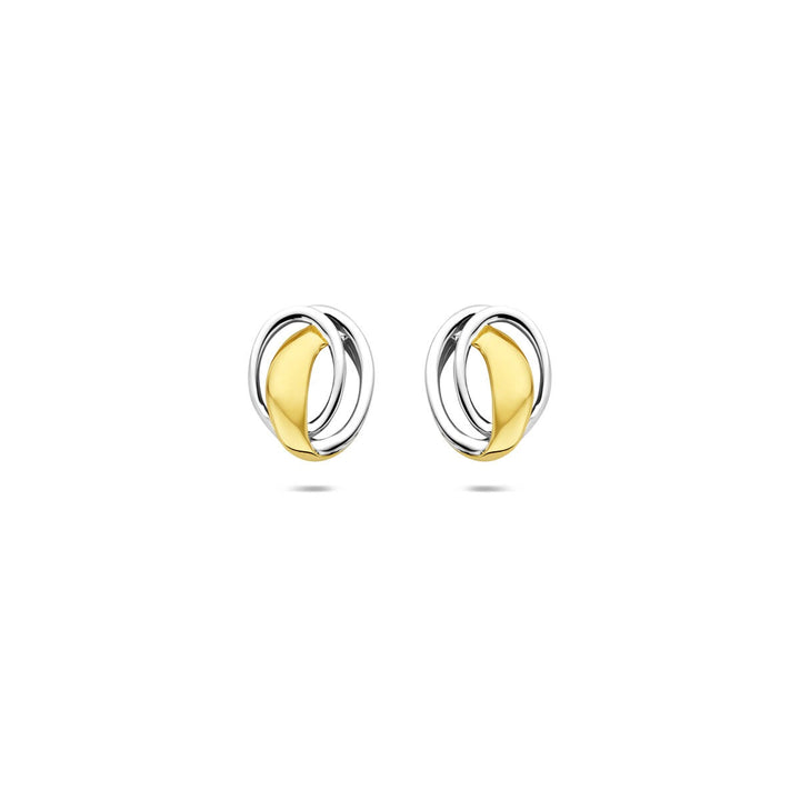 Gouden oorknopjes – 9k geel- en witgoud, ovaal design