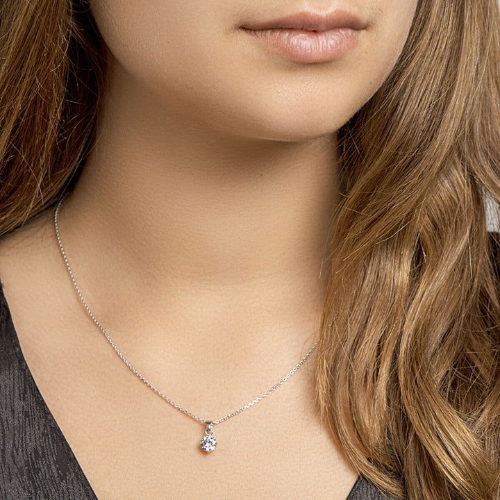 Zilveren collier met zirkonia – gerhodineerd 925 zilver