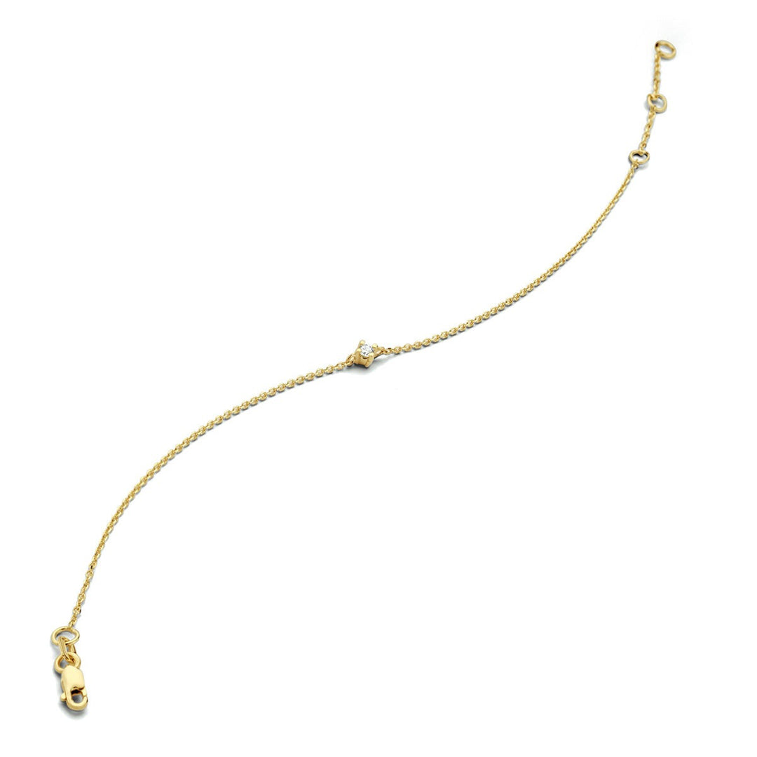 14k Geelgouden armband met diamant 0,05 ct