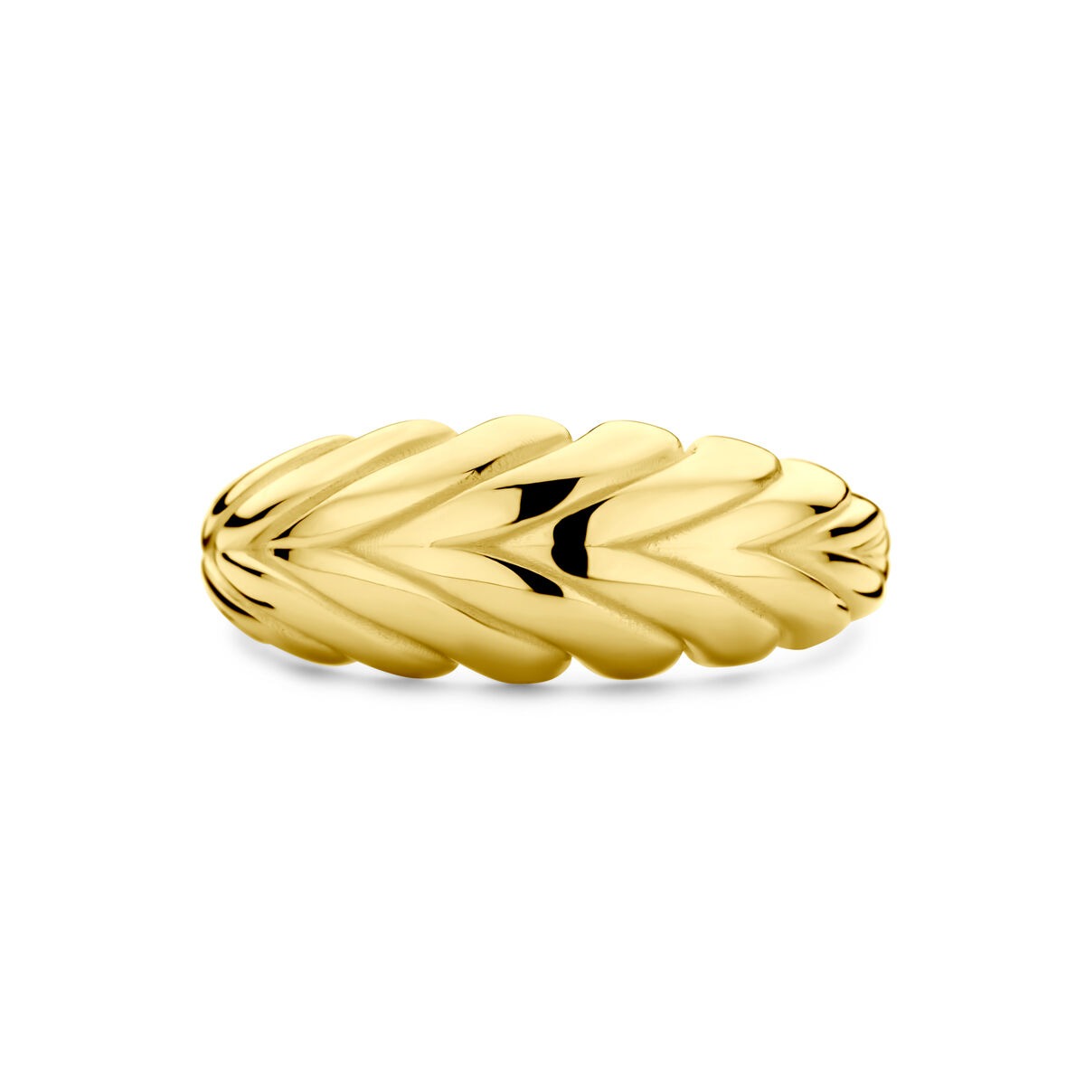 14K Żółte Złoto Pierścionek – Ponadczasowa Elegancja dla Damskich