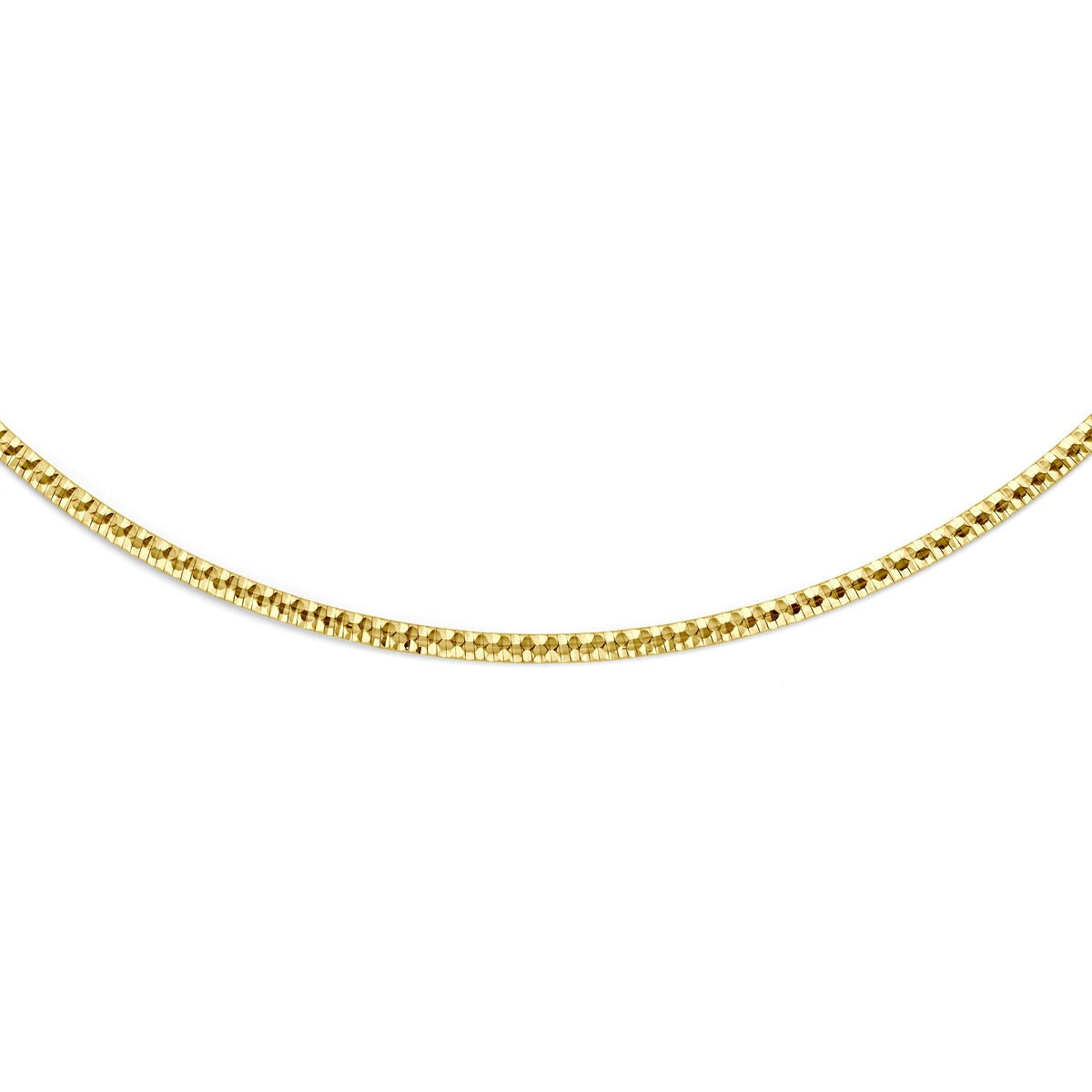 naszyjnik z żółtego złota 14k z płaskim ogniwem 2,5 mm 45 cm