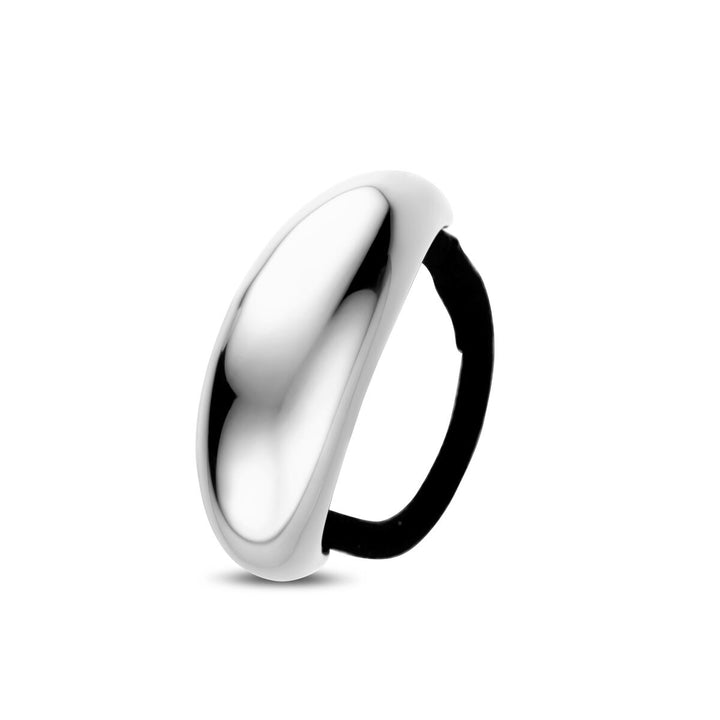 Stalen hair cuff dames zilverkleurig met zwart accent