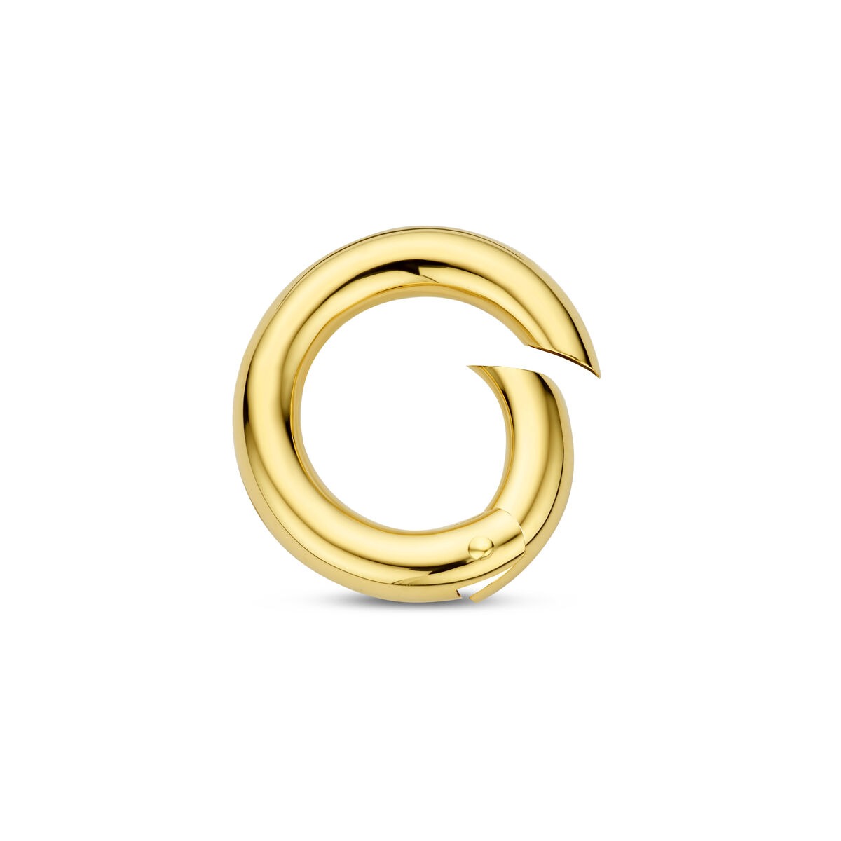 Złoty connector w kształcie spirali z gładką powierzchnią.