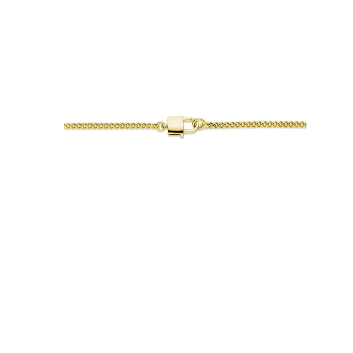 Goudkleurig verguld zilveren dames ketting – collier met slot hanger