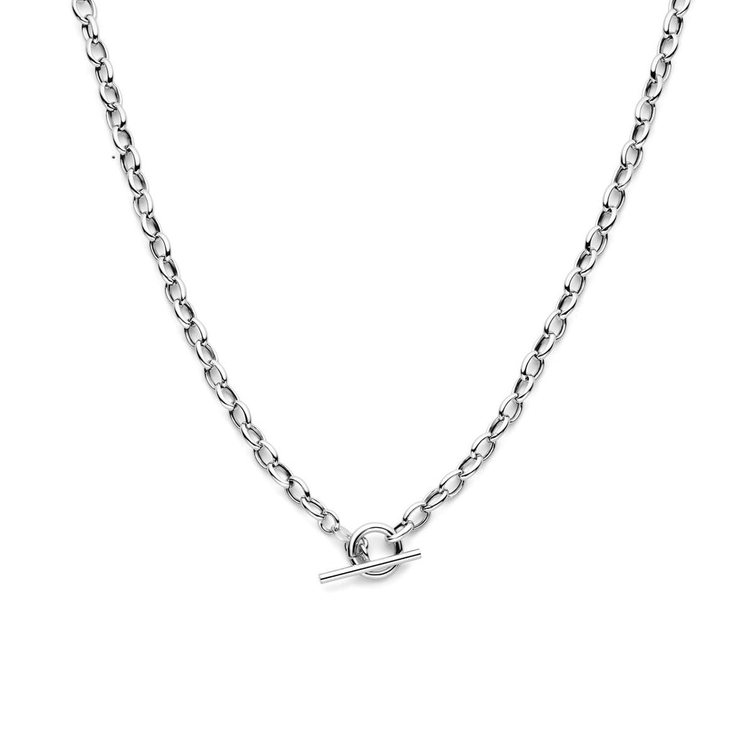 Zilveren dames ketting – gerhodineerd anker collier met kapittelslot