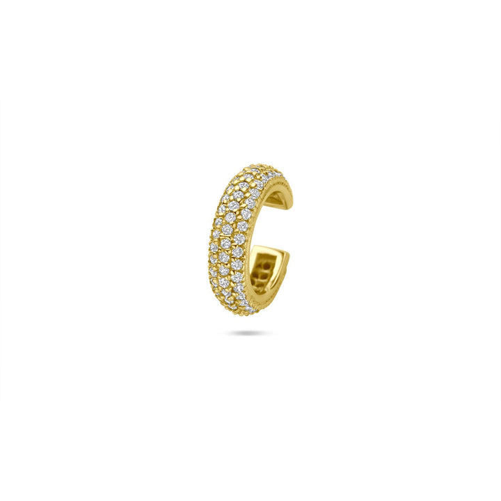 Verguld zilveren ear cuff met zirkonia – Dames Oorbellen