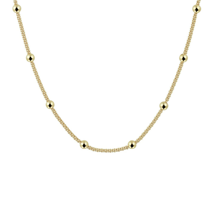 Verguld Zilveren Collier met Bolletjes – 3 mm